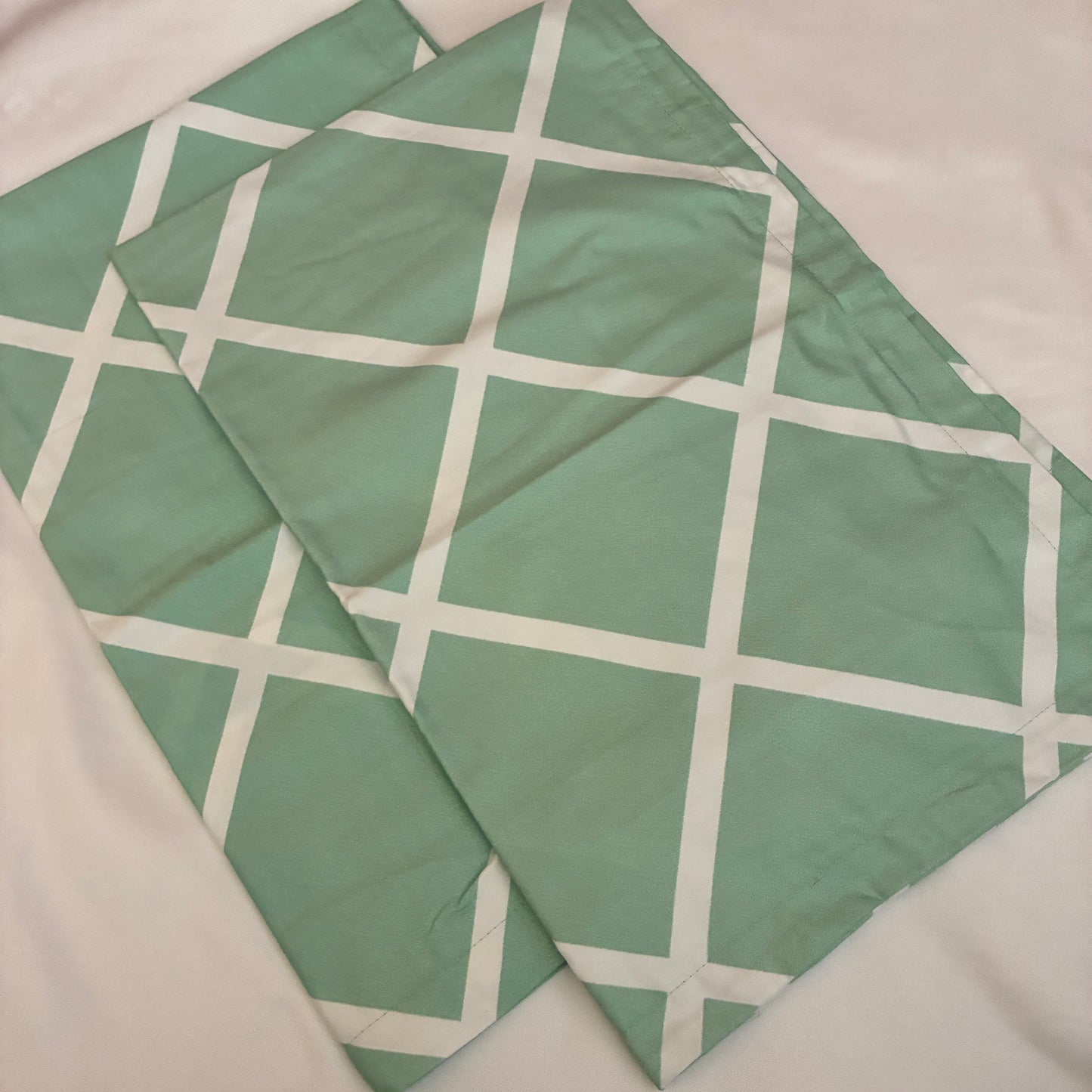 Green checks 300TC Premium Cotton Pillow Covers