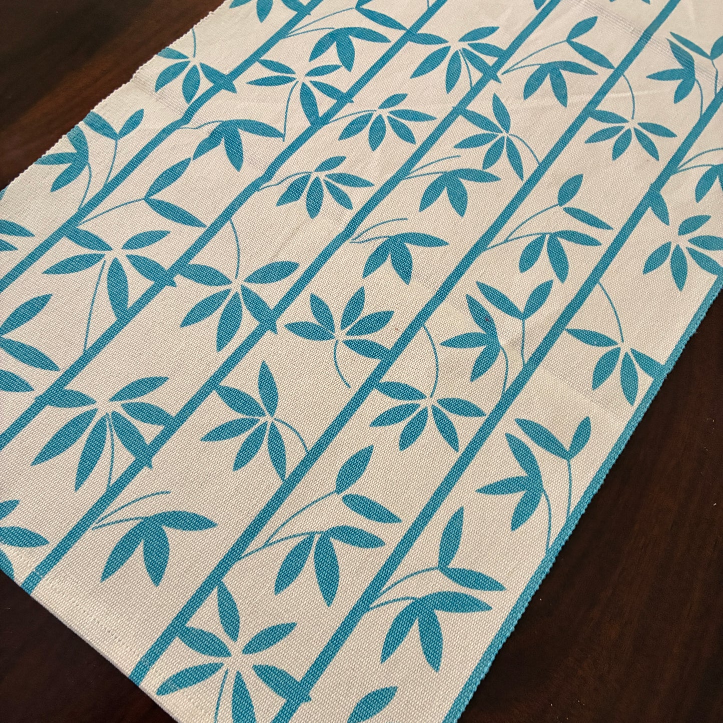Blue Leaf Table Runner 3 ft long