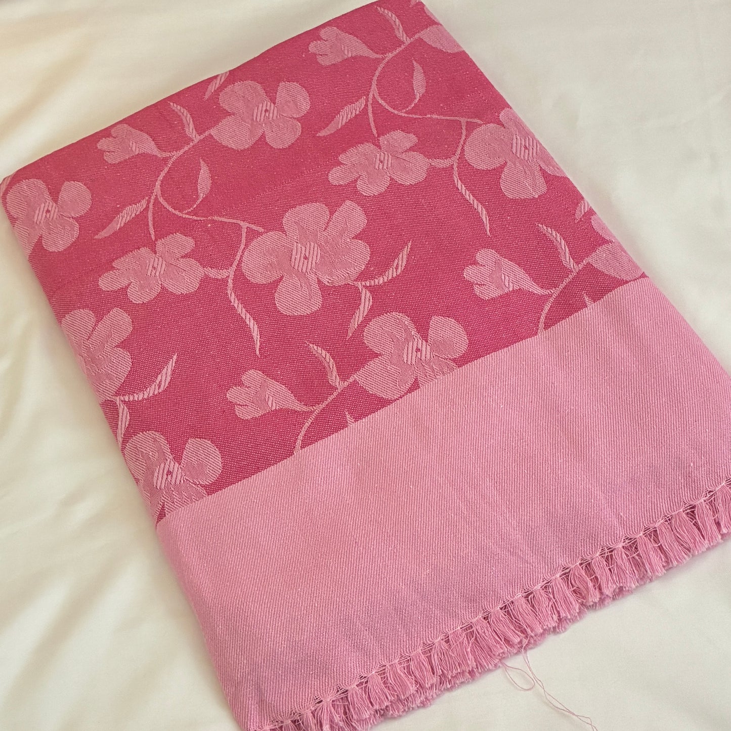 Pink Floral Single Size Blanket / Throw