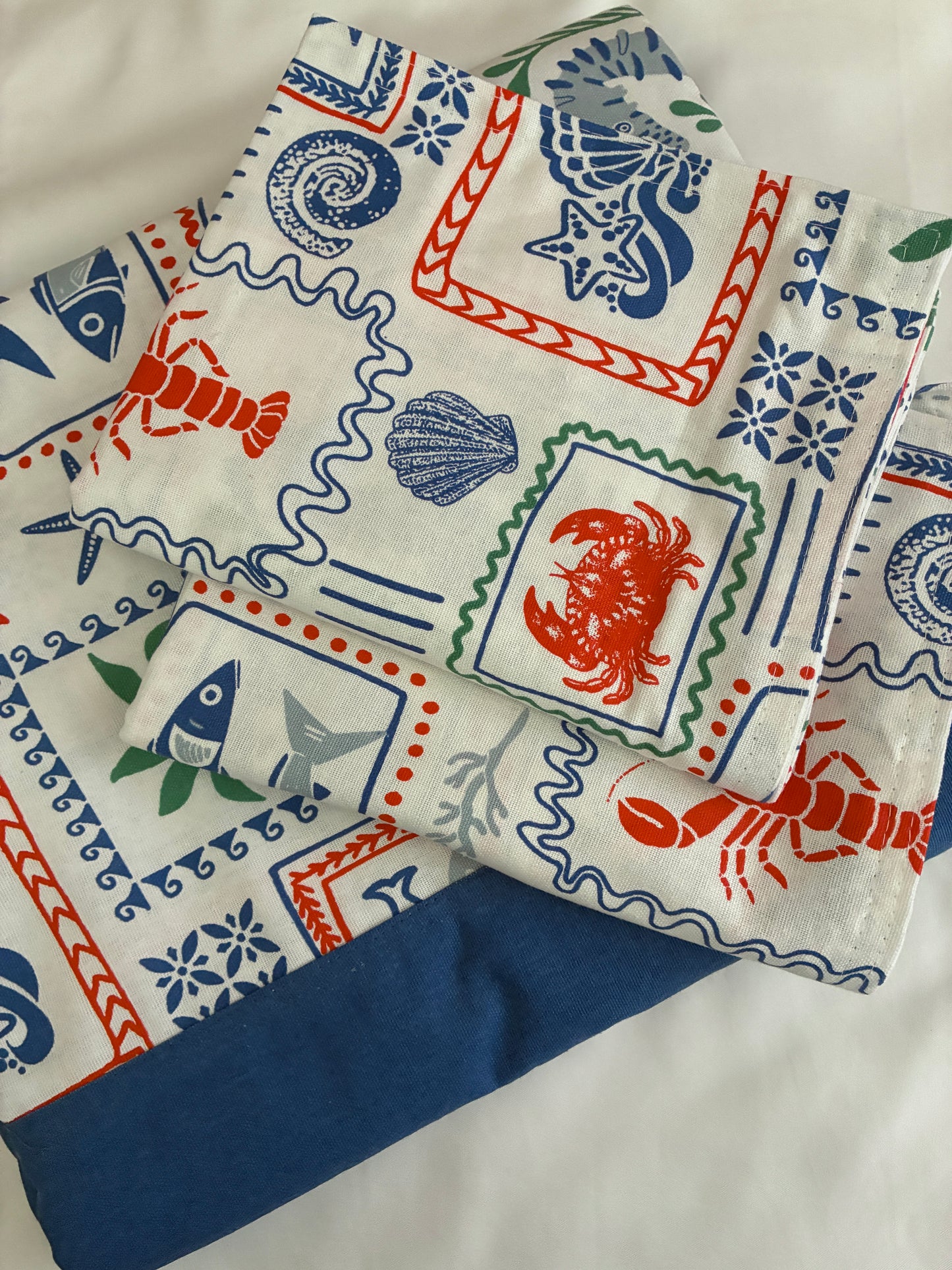 Aqua Life King Size Cotton Bedspread 100x110 inches