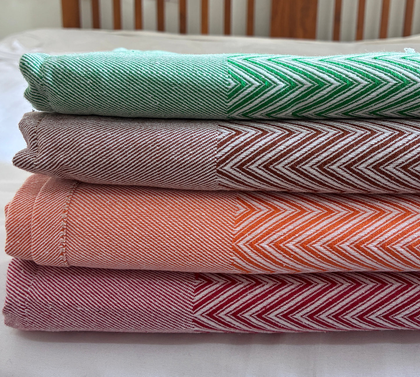 Herringbone Single Size Cotton Blanket / Throw