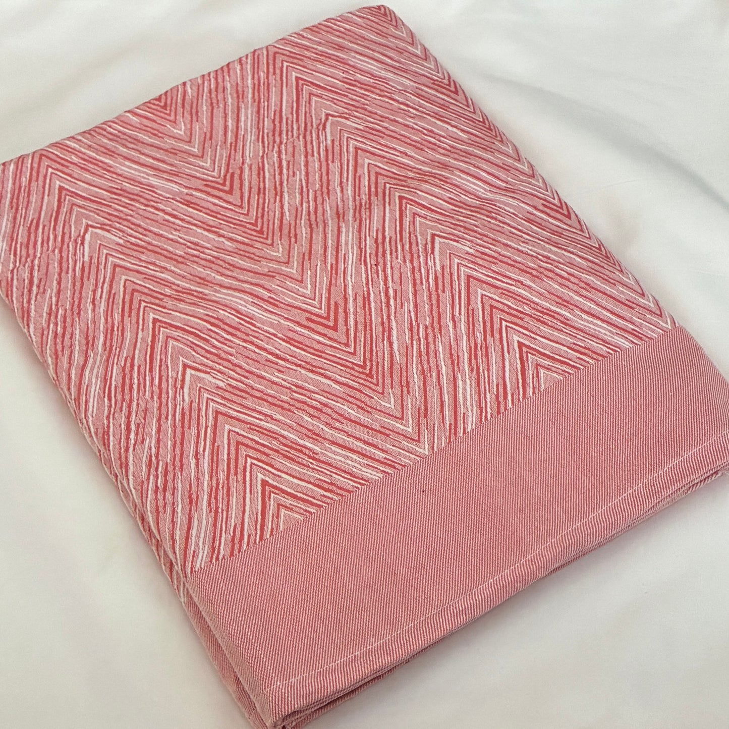 Orange Dual Tone zigzag Single Size Blanket / Throw