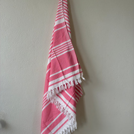 Pink Stripes Bamboo Bath Towels