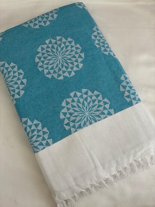 Sky Mandala Double Size Cotton Blanket