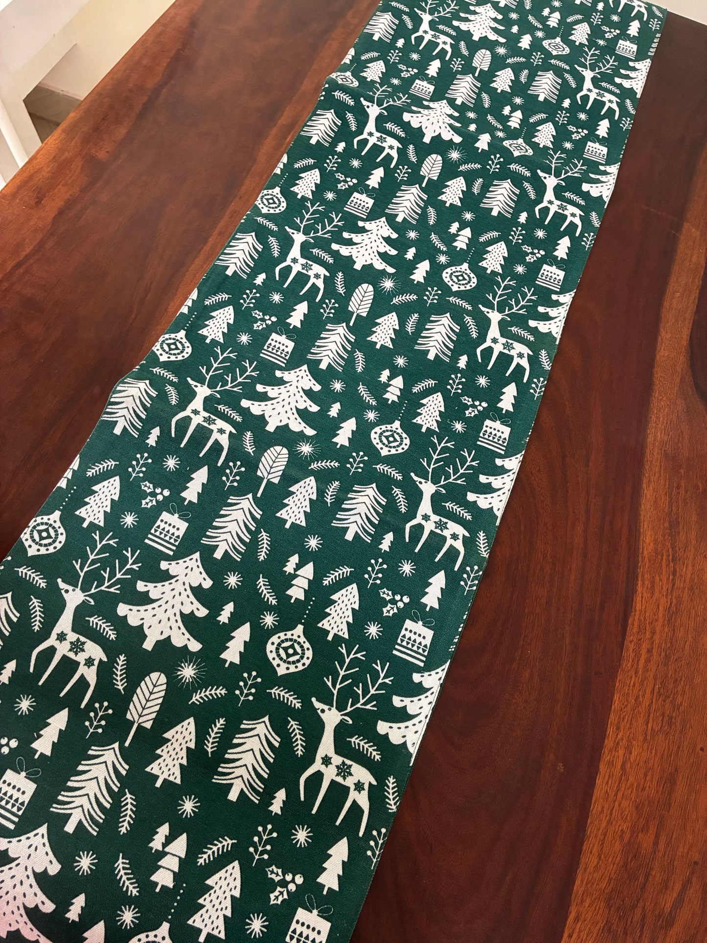 Christmas Prints Table Runner 6 ft long