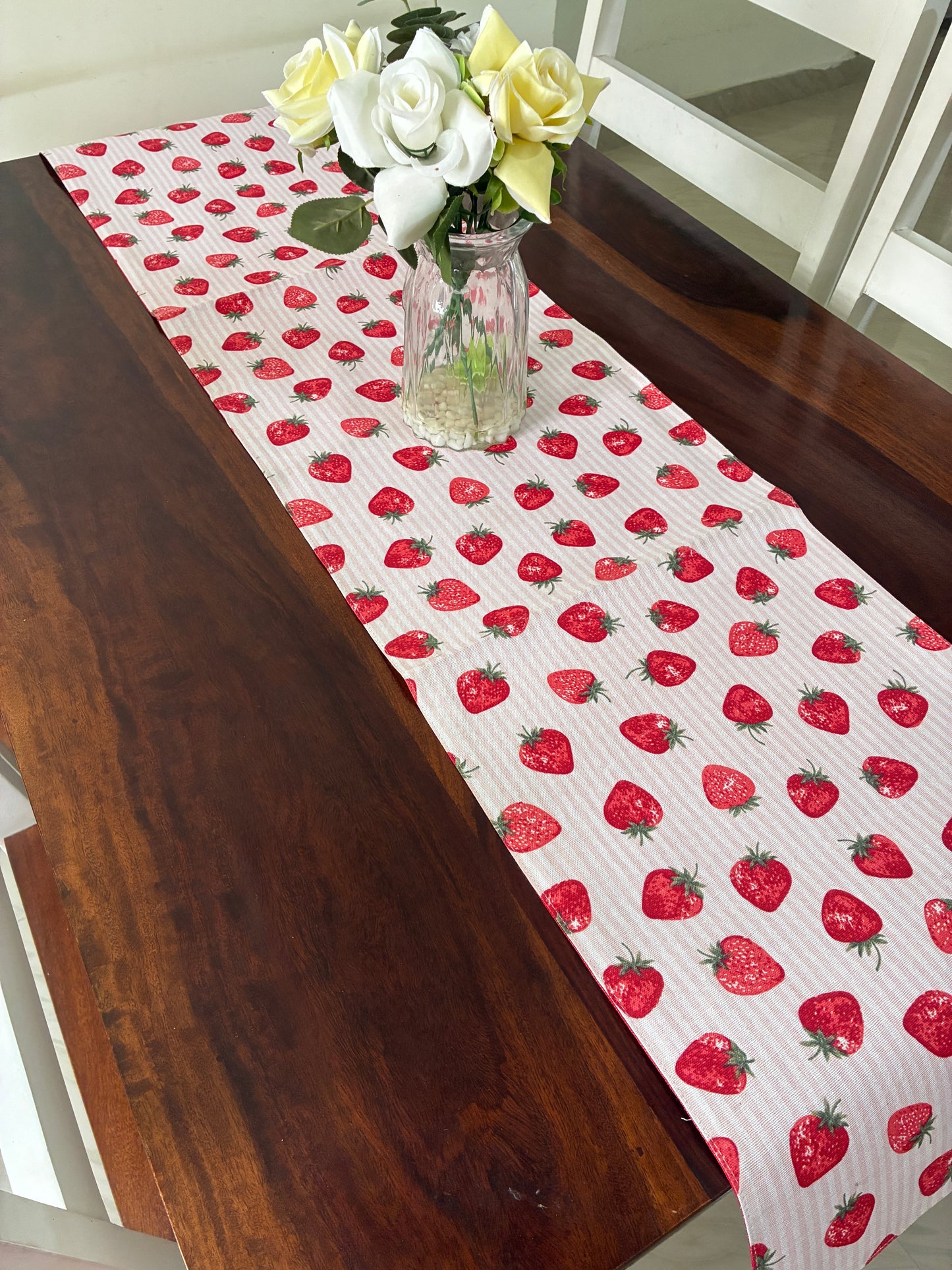 Strawberry Table Runner 6 ft long