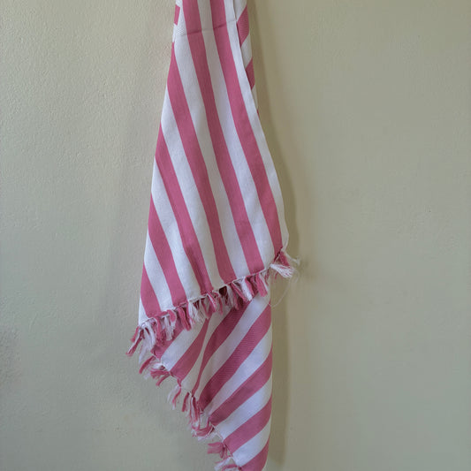 Pink Stripes Cotton Bath Towels