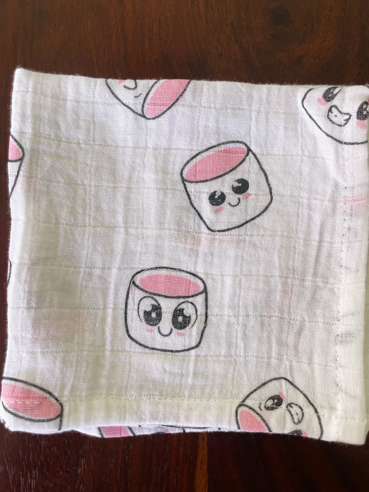 Muslin Baby Napkins/ Kids Handkerchief SET OF 5 , Size 1 ft x 1 ft