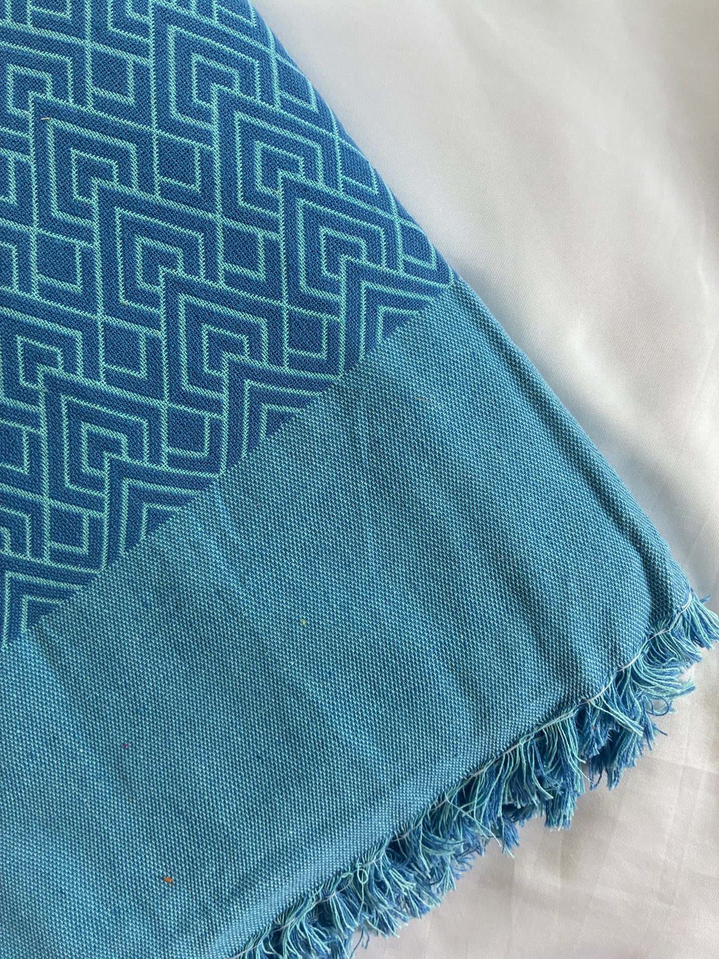 Thick Blue Cotton Blanket / Throw