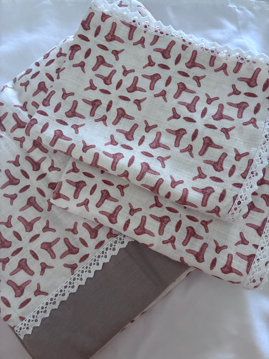 Lace King Size Cotton Bedspread 100x110 in
