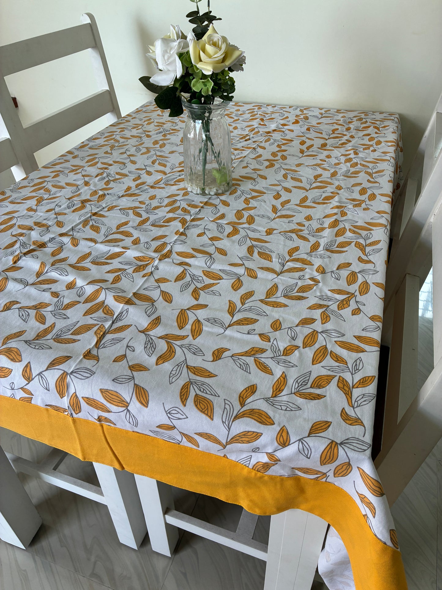 Yellow Leaf 6 Seater Table covers