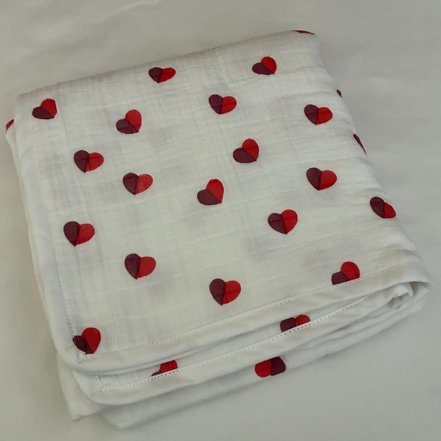 Hearts Muslin Blanket/ Dohar