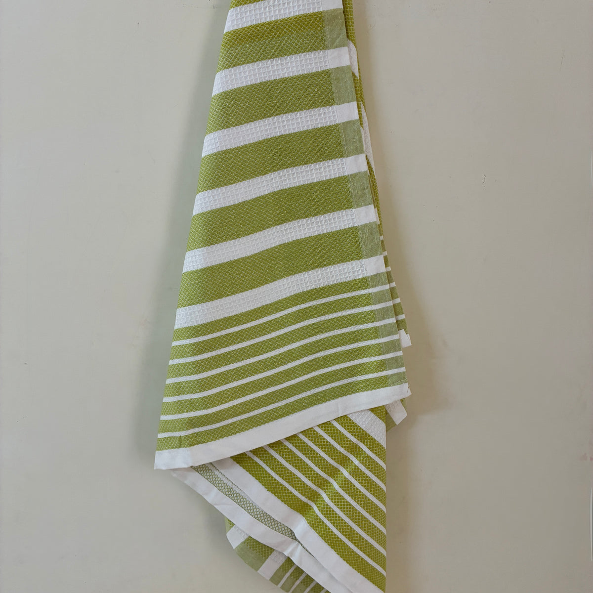 Green Stripes Cotton Bath Towels