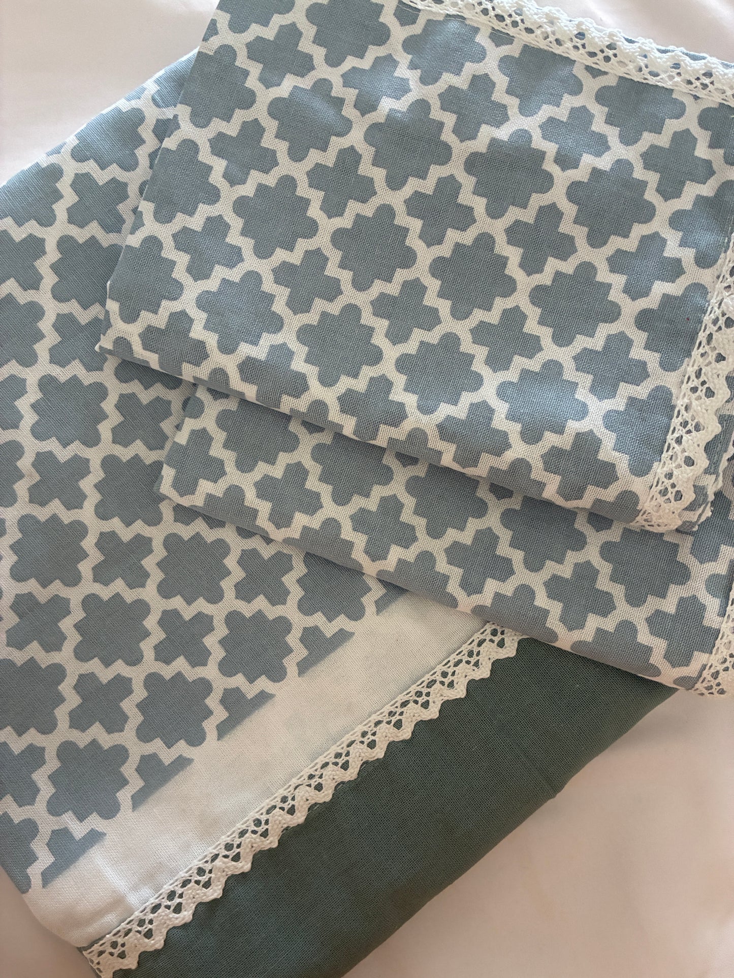 Lace King Size Cotton Bedspread 100x110 in