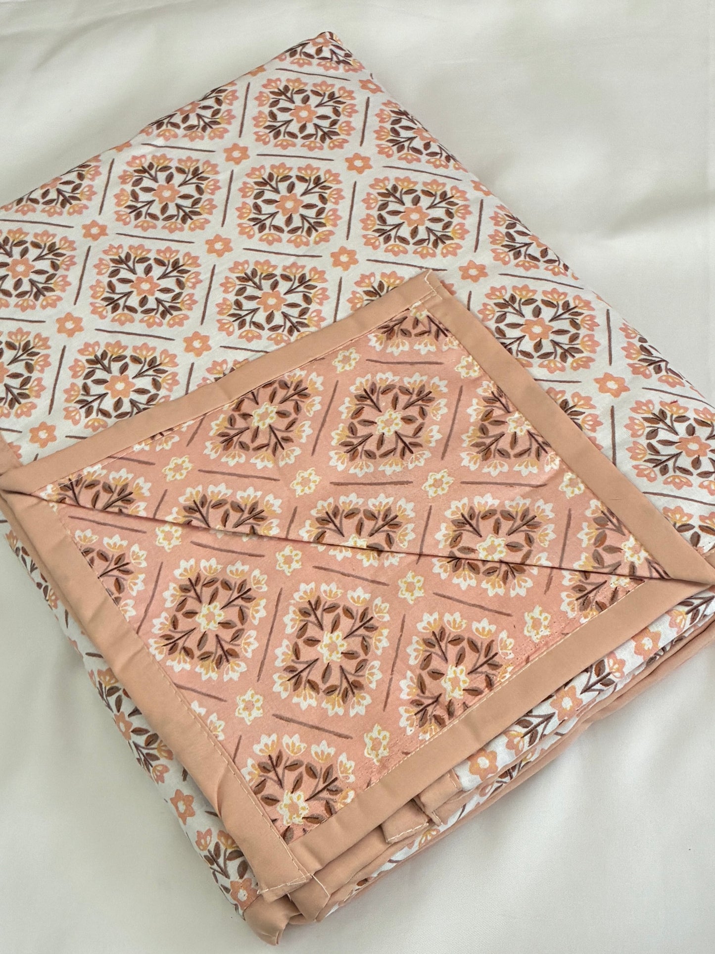 Peach Blossom Single Size Cotton Dohar