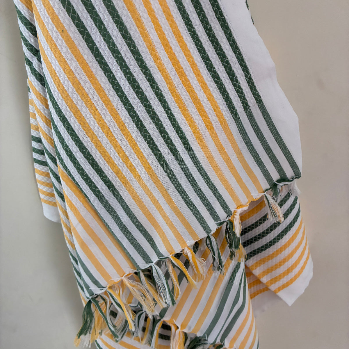 Orange with green Cotton Bath Towels