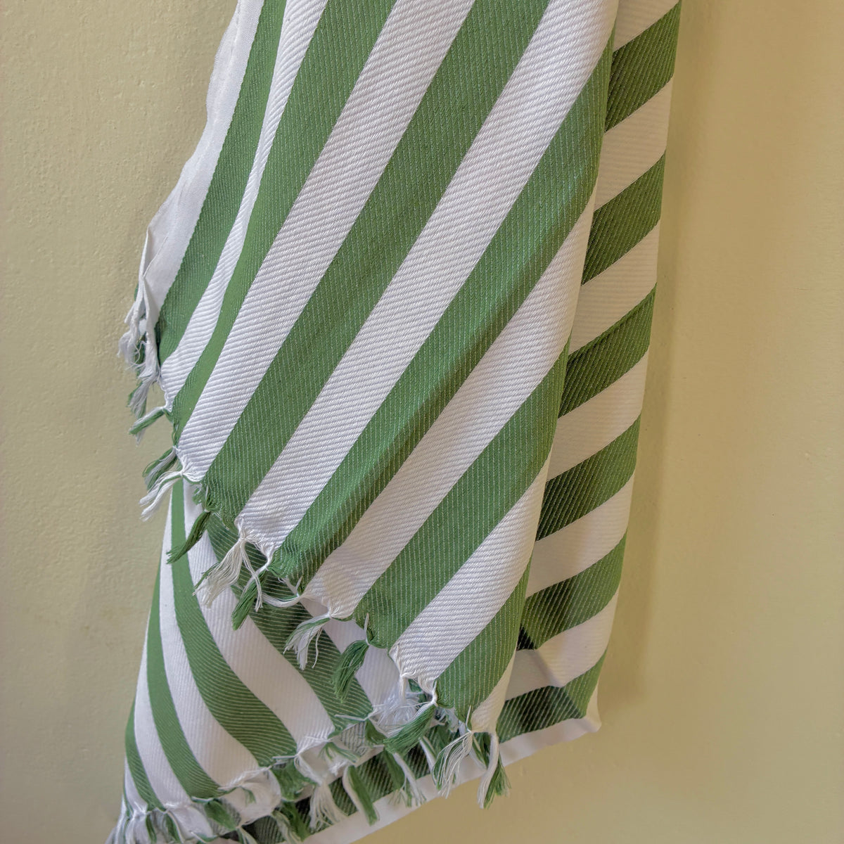 Green Stripes Cotton Bath Towels