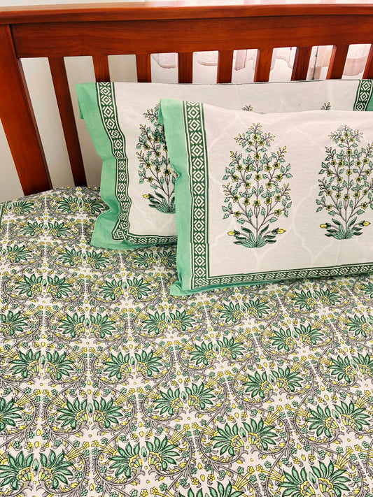Premium Motif Print King Size Cotton Bedspread 108 x 108 in