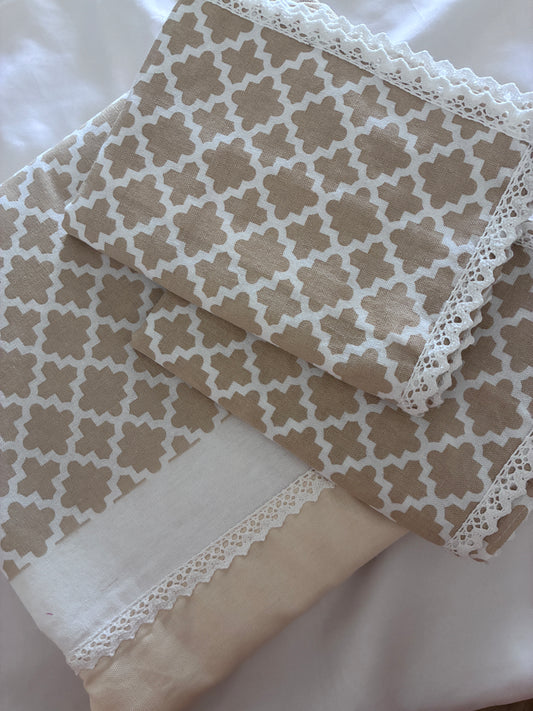 Lace King Size Cotton Bedspread 100x110 in