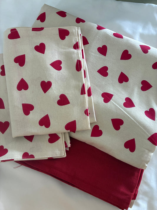 Heart King Size Cotton Bedspread 100x110 in