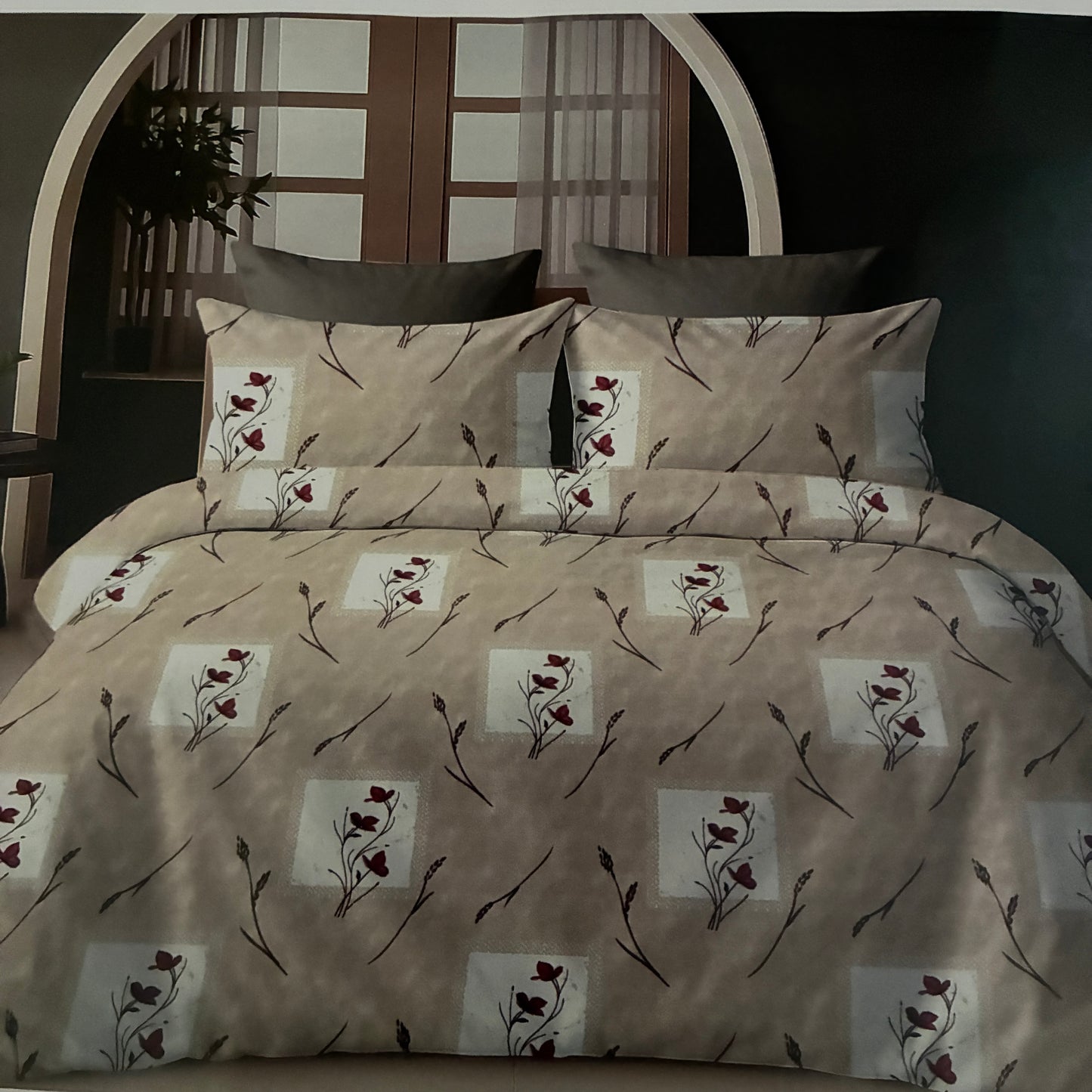 Cute Floral 300tc premium Queen bedspread 90x100 in(2 pillow covers)