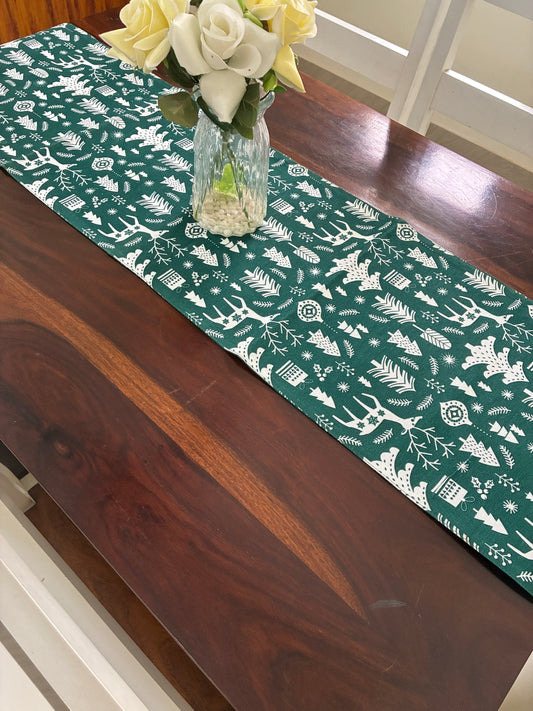 Christmas Prints Table Runner 6 ft long