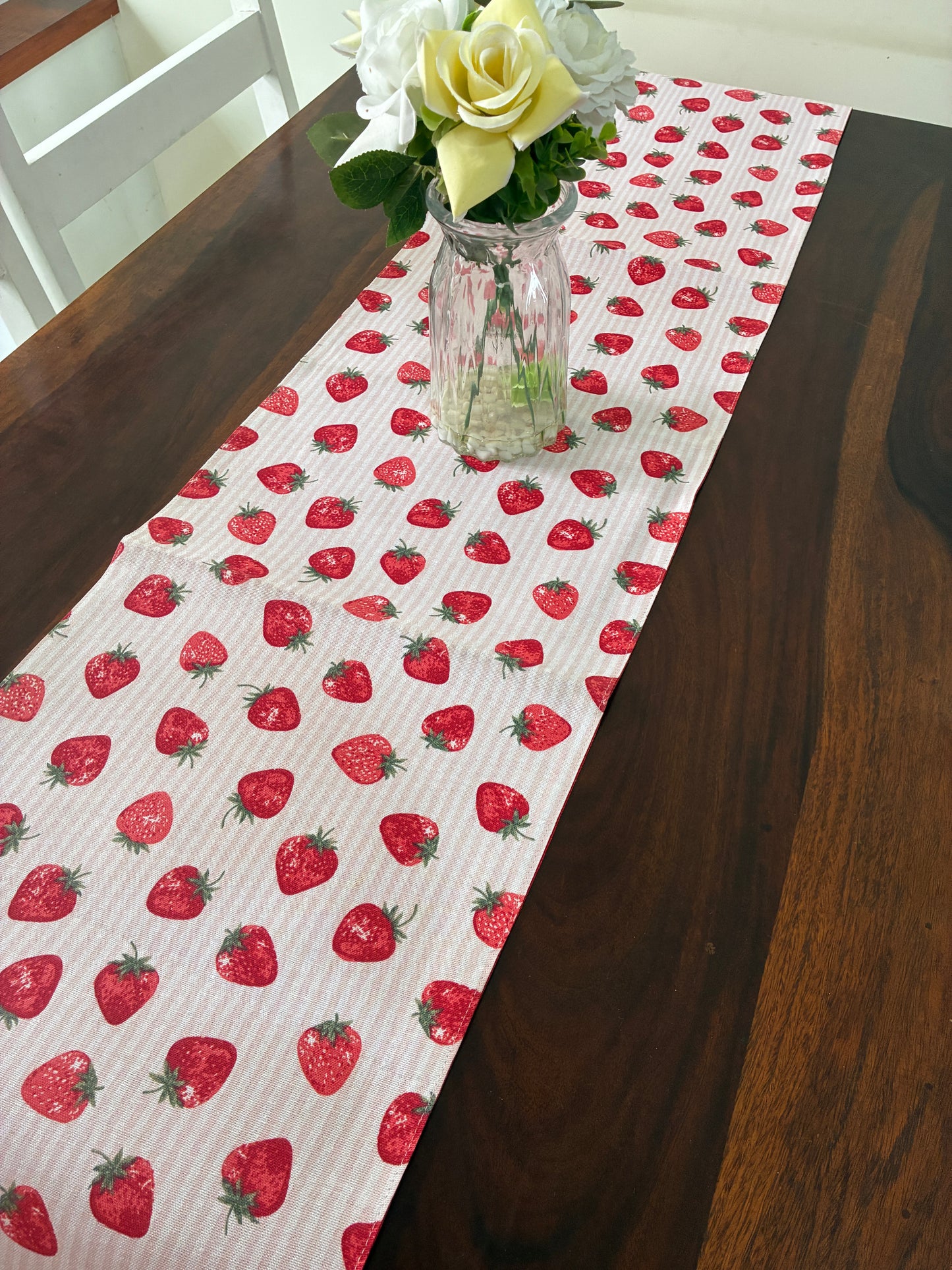 Strawberry Table Runner 6 ft long