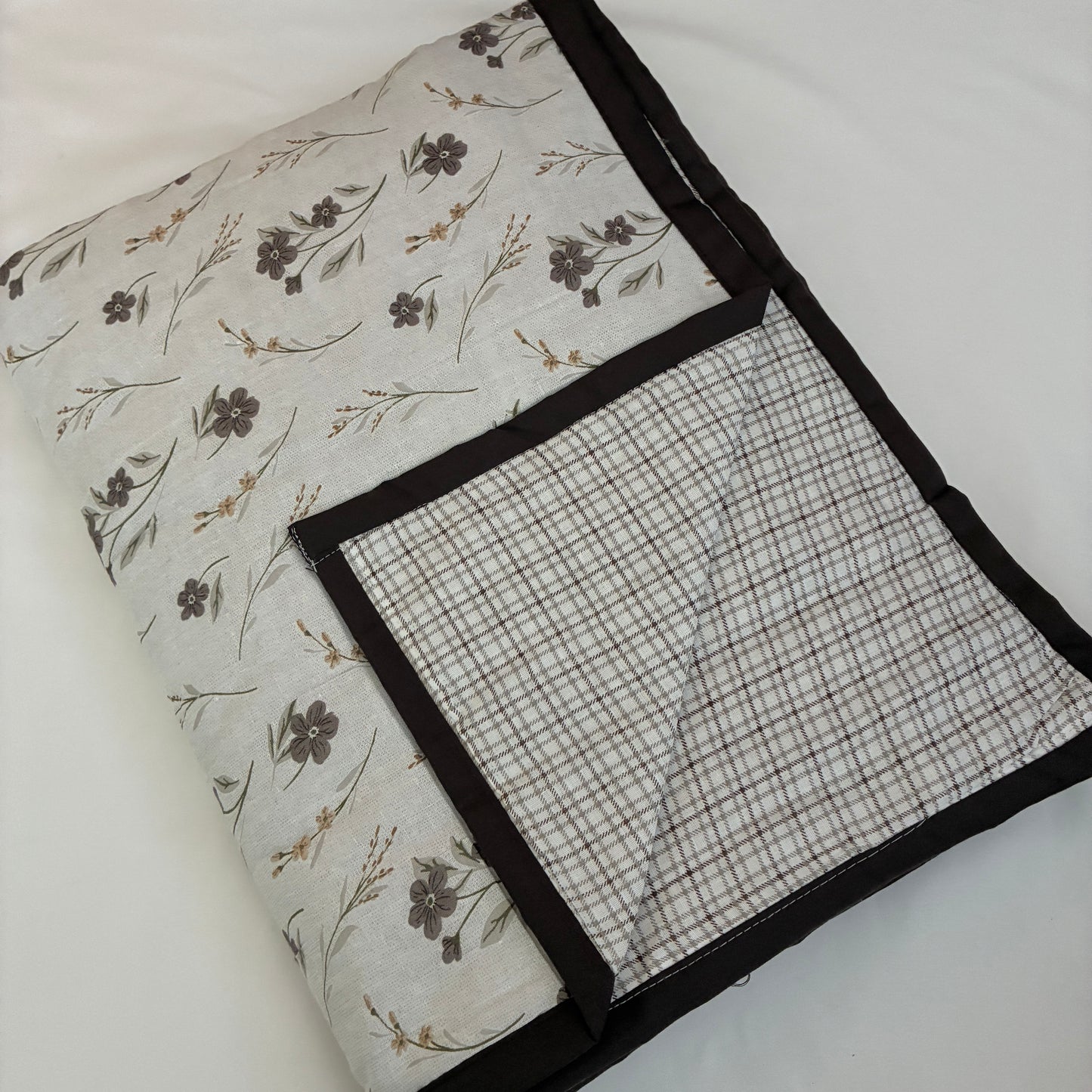 Grey Floral Single Size Cotton Dohar