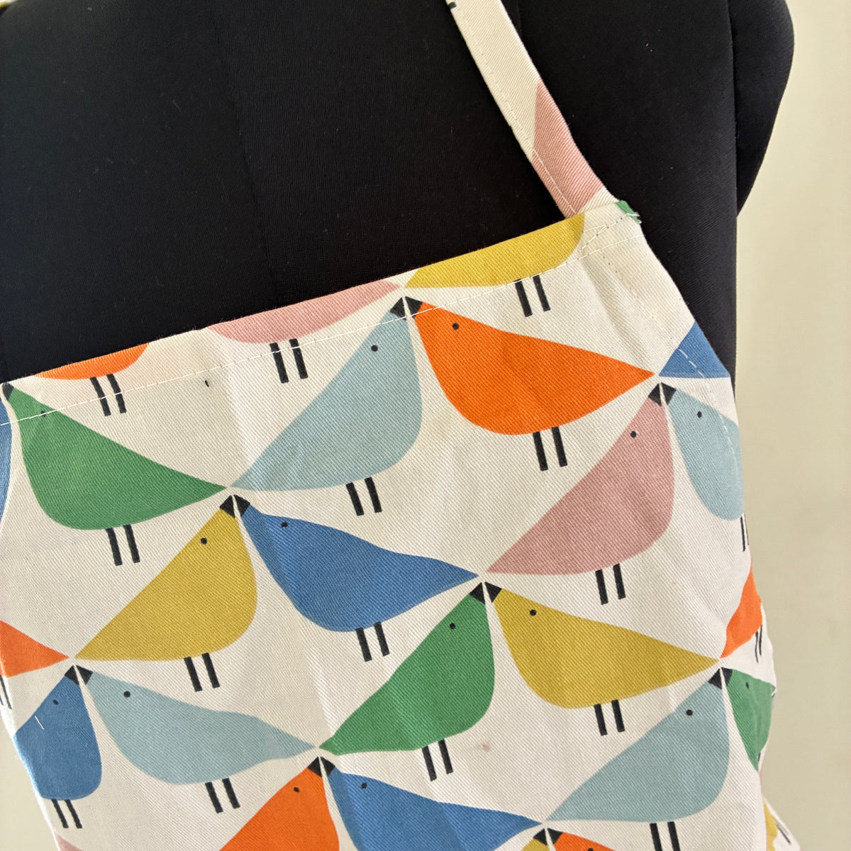 Bird Print Cotton Apron
