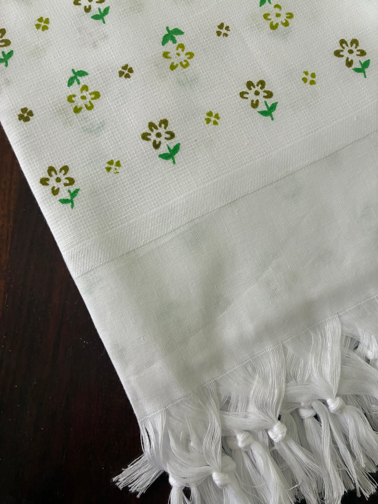 White floral Cotton Bath Towels