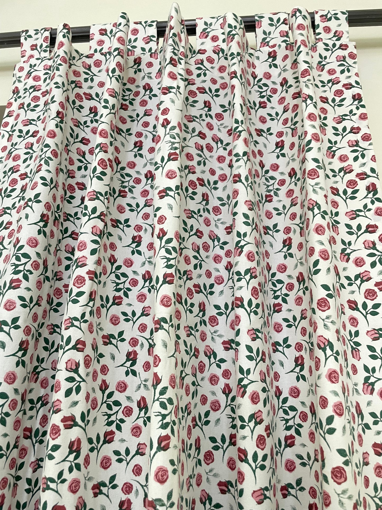 Rose Print Cotton Curtains