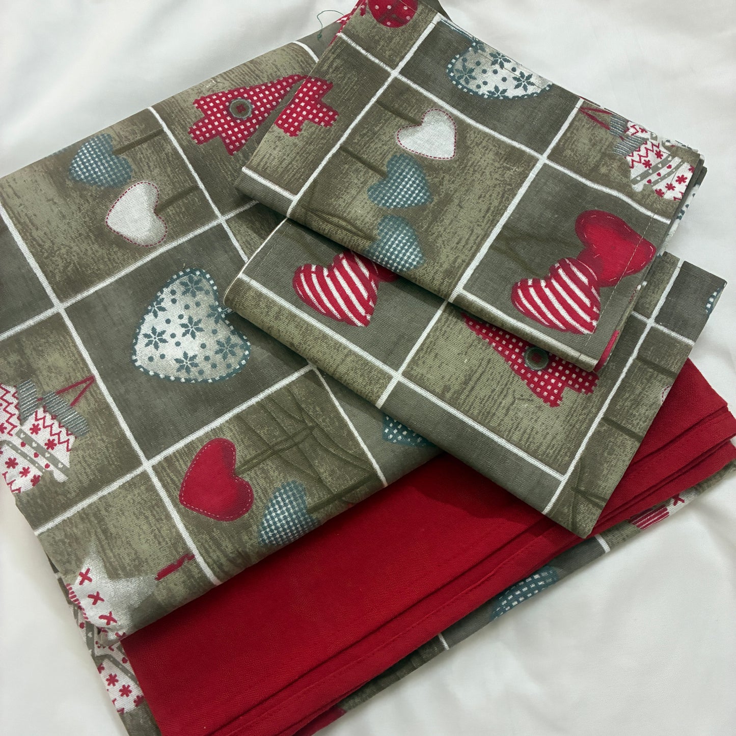 Christmas Print King Size Cotton Bedspread 100x110 in