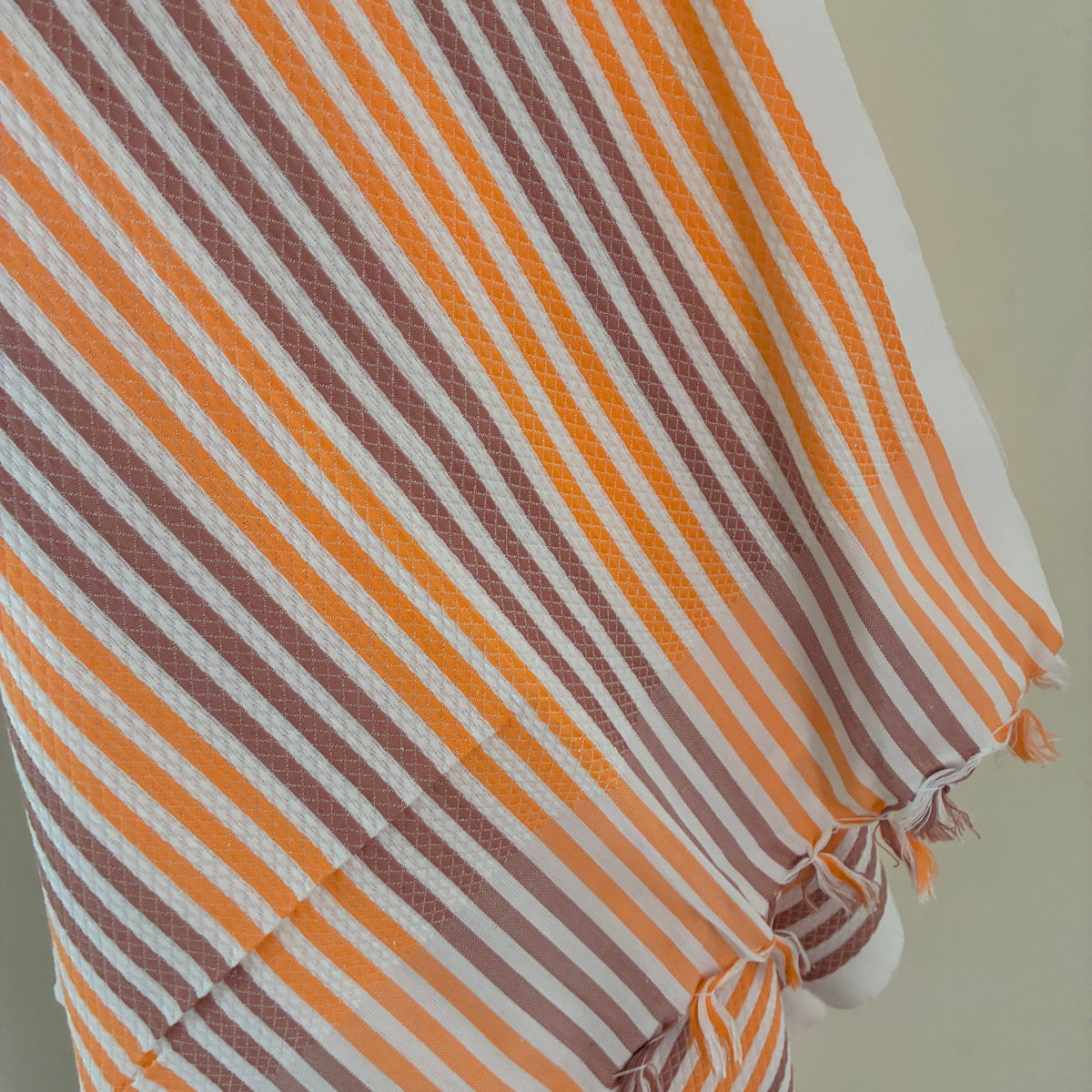 Orange with Brown Cotton Bath Towels