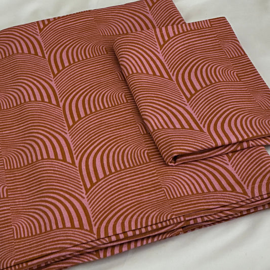 Geometry Print Single Size Cotton Bedspread with 1 Pillow Cover 60 x 90 in