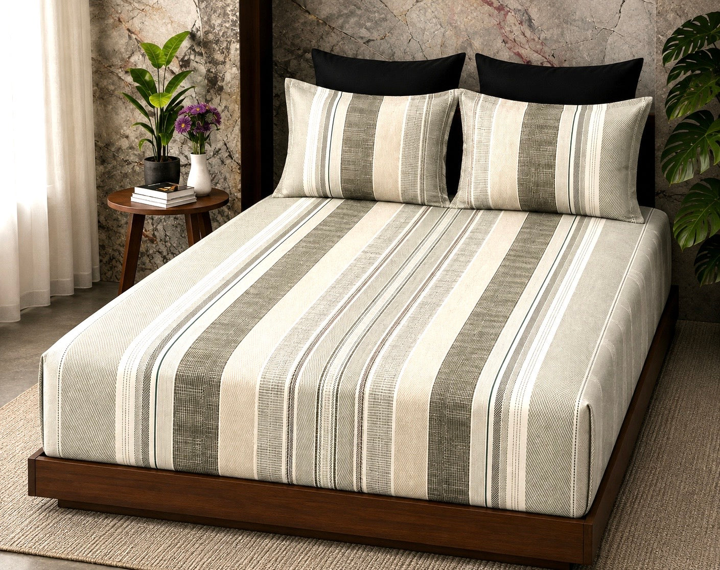 Super King Size Bedspread 120x 120 inches (2 PILLOW COVERS)