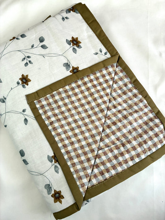 Brown Meadow Single Size Cotton Dohar