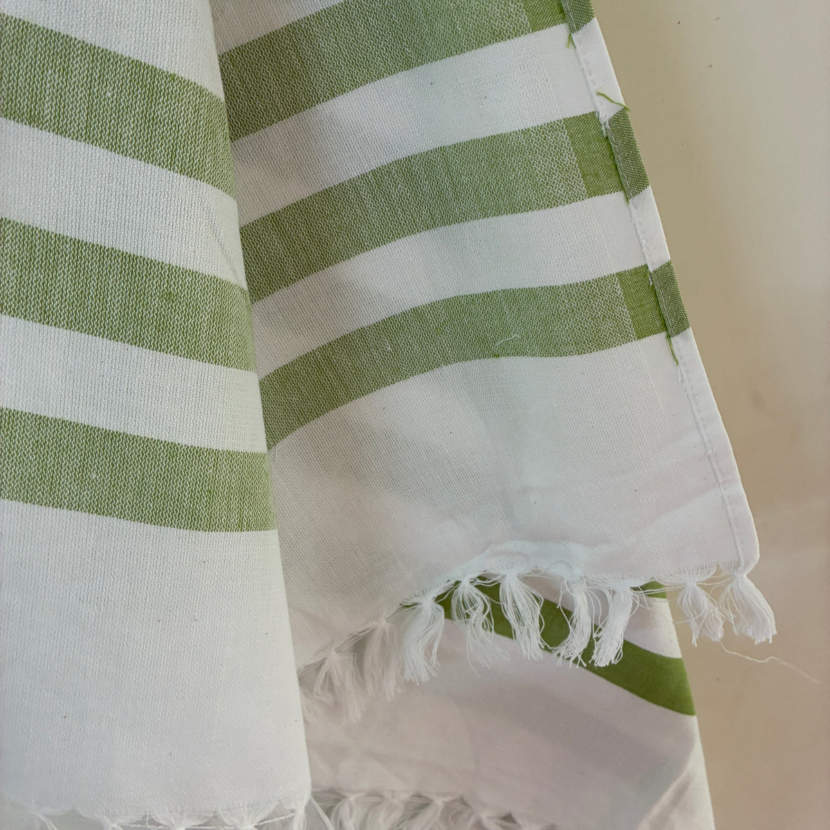 Green Stripes Cotton Bath Towels