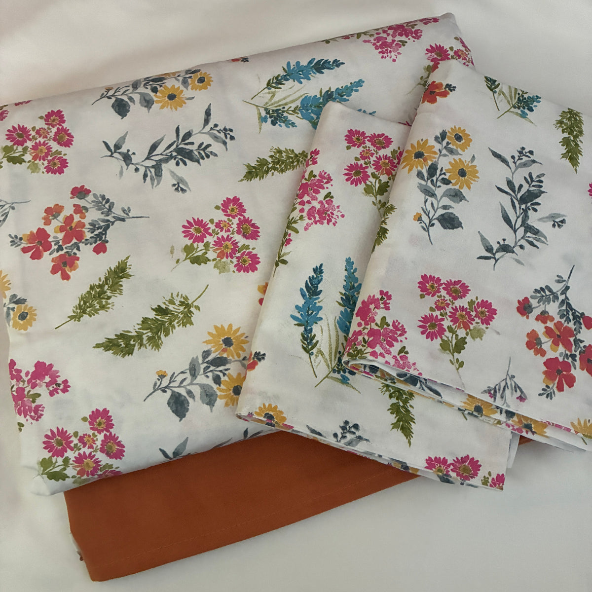 Colorful Floral King Size Cotton Bedspread 100x110 inches