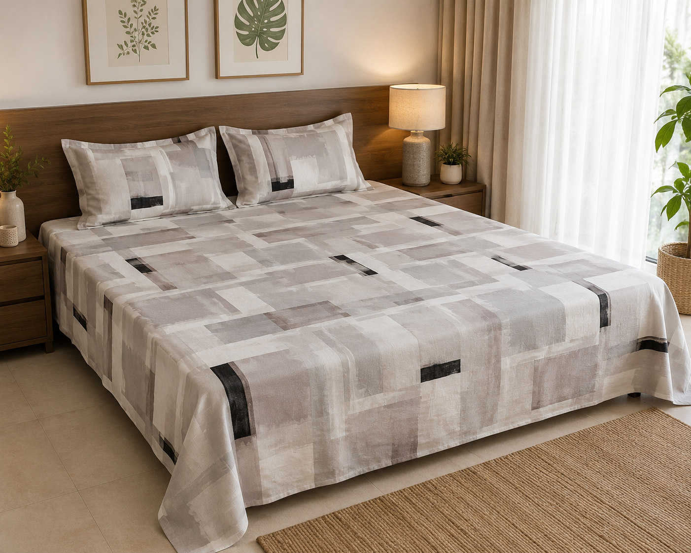 Super King Size Bedspread 120x 120 inches (2 PILLOW COVERS)