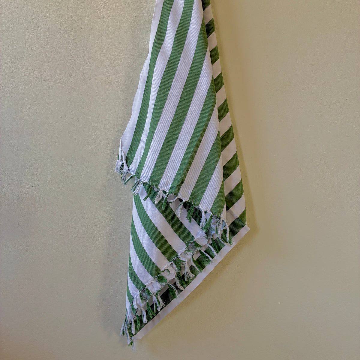 Green Stripes Cotton Bath Towels