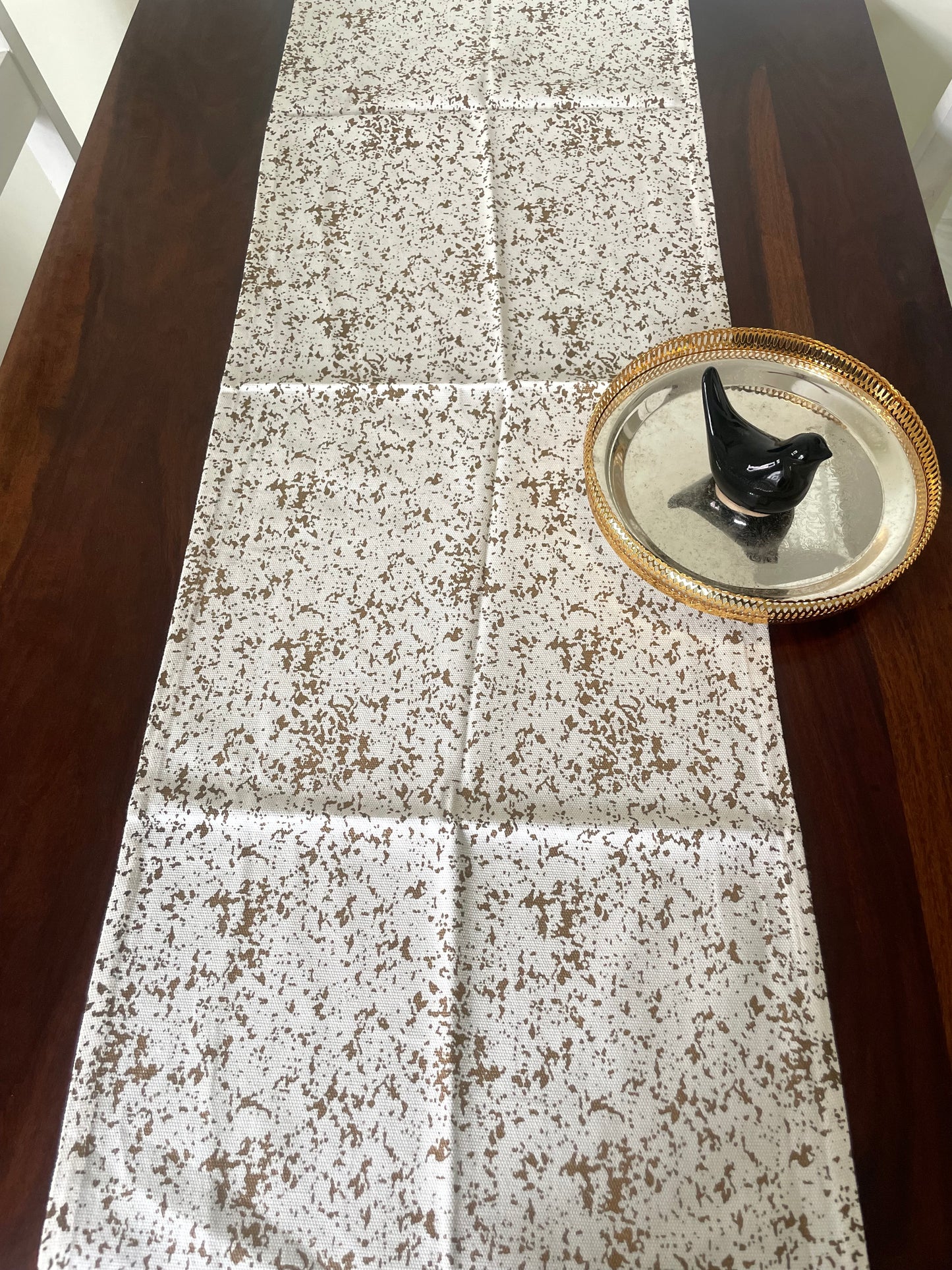 Brown Abstract Table Runner 4.5 ft Long