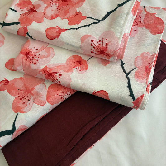 Sakura King Size Cotton Bedspread 100x110 inches (2 pillow covers)