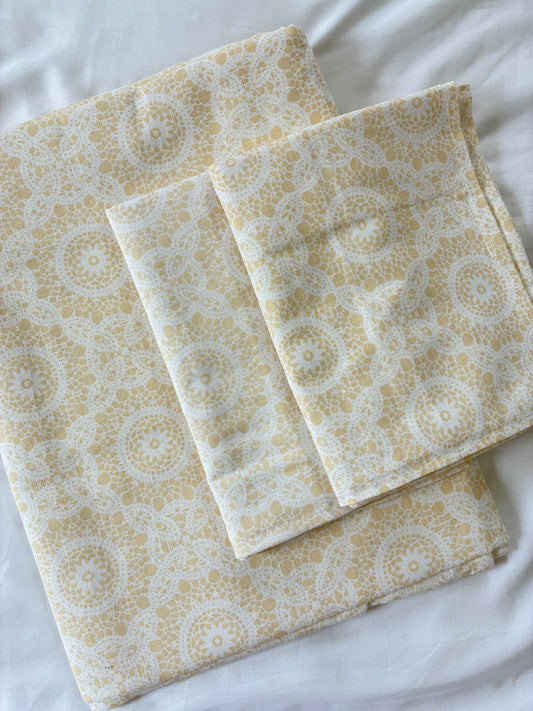 Single Size Cotton Bedspread with 2 Pillow Covers 60 x 90 in
