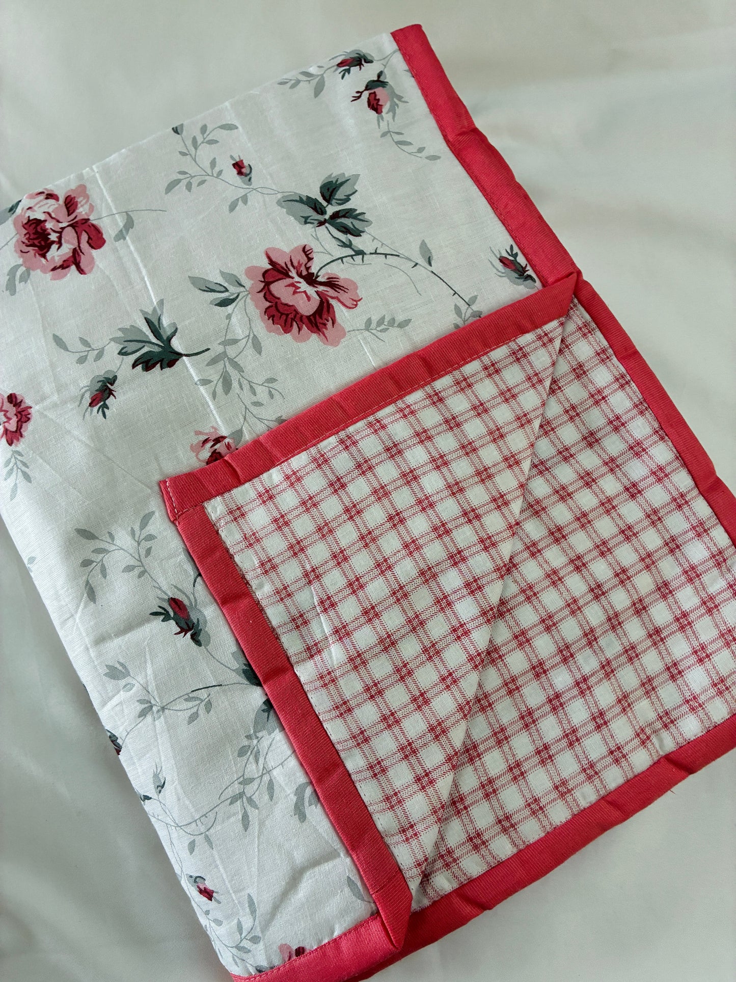 Pink Floral Single Size Cotton Dohar