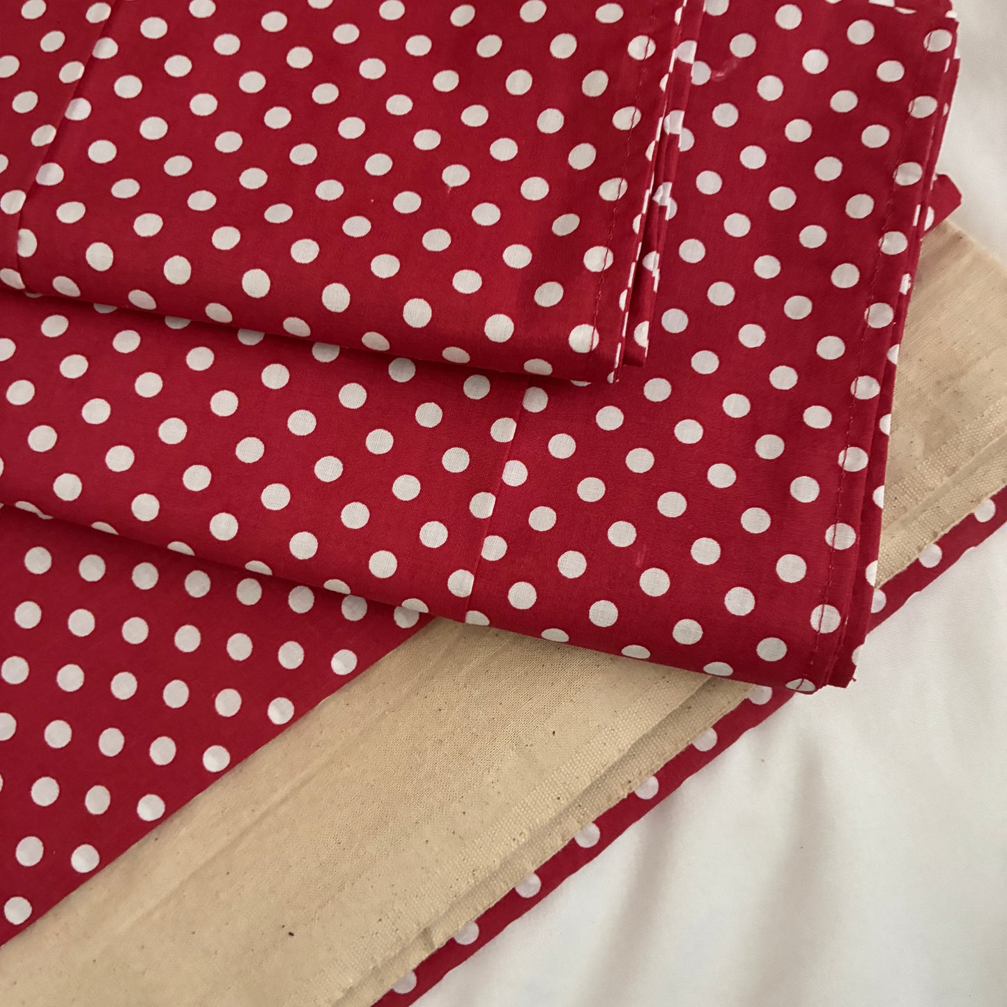 Cherry Dots King Size Cotton Bedspread 100x110 inches (2 pillow covers)