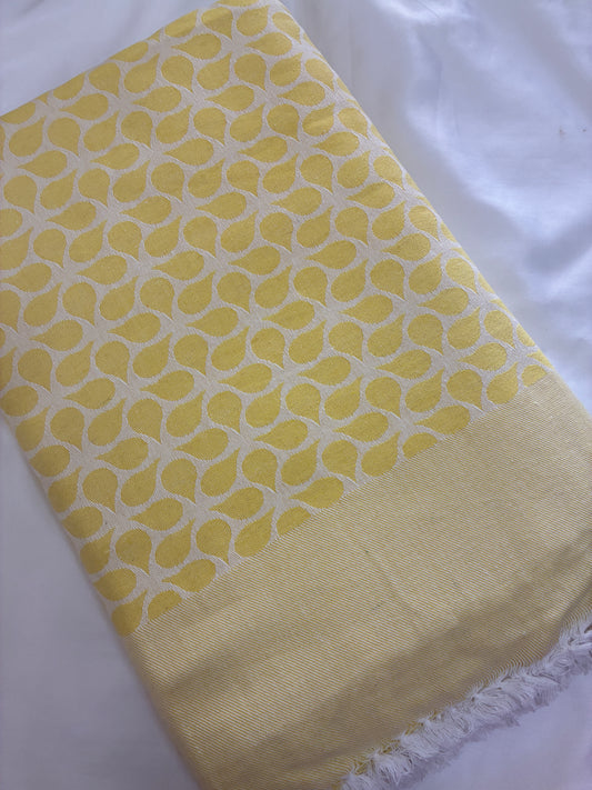 Yellow Double Size Cotton Blanket