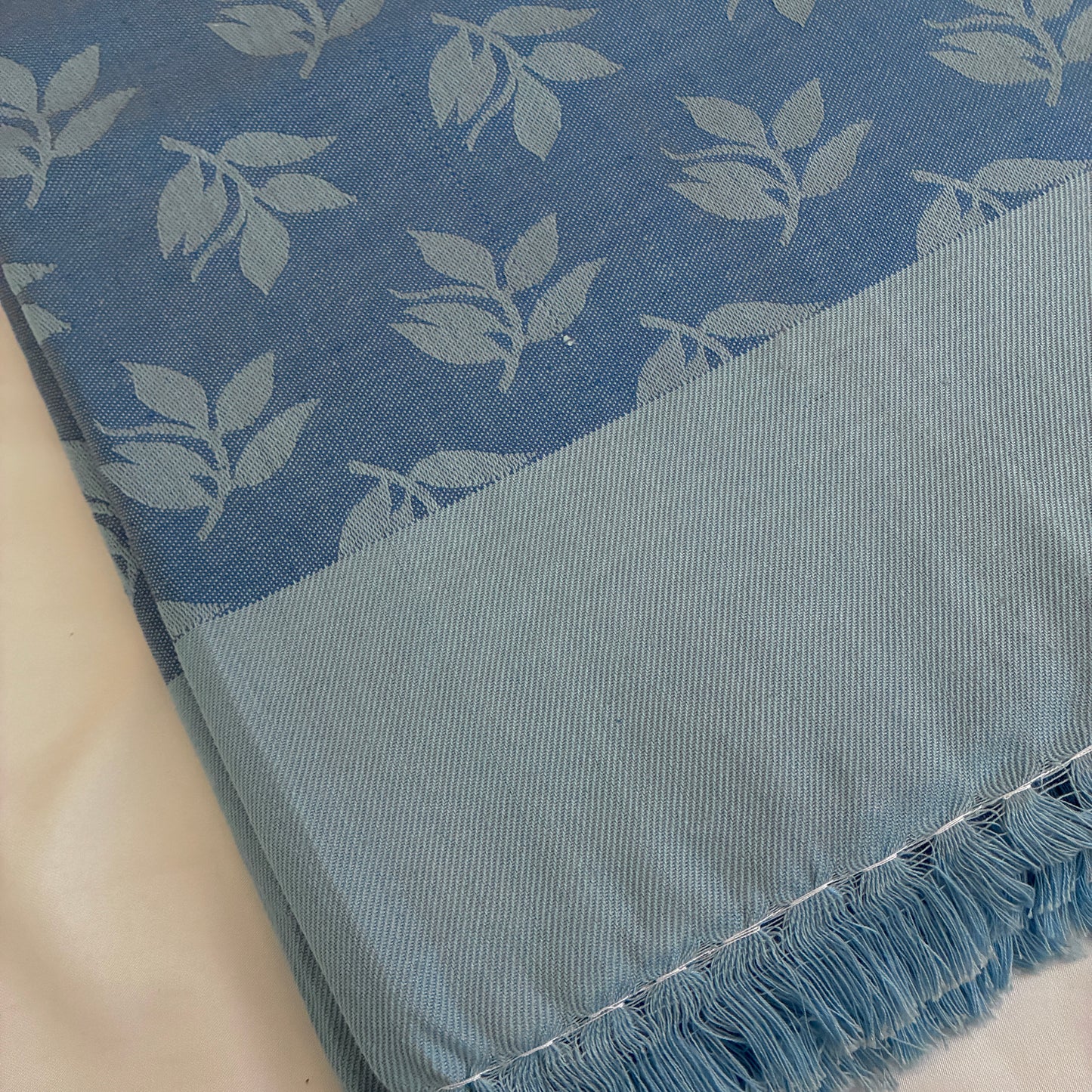 Blue Leaf Single Size Blanket / Throw