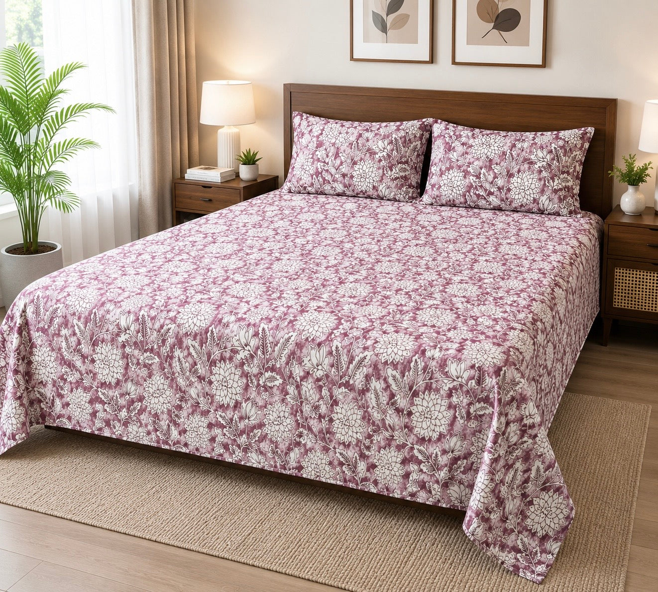 300TC Premium King Size Cotton Bedspread 108x108 inches