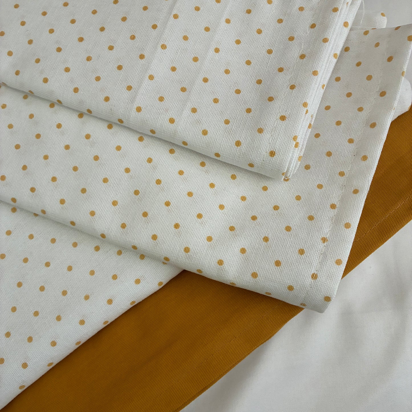 Golden Dots King Size Cotton Bedspread 100x110 inches (2 pillow covers)