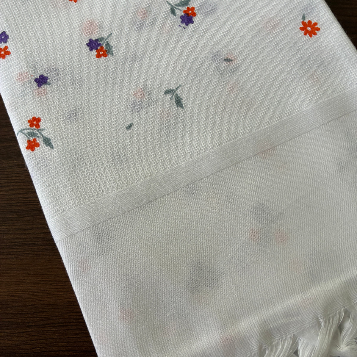 White floral Cotton Bath Towels